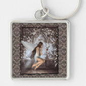 Gothic Angel en haar hond Sleutelhanger (Voorkant)