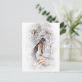 Gothic Angel en her Dove Vignette Briefkaart (Staand voorkant)
