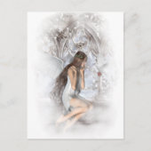 Gothic Angel en her Dove Vignette Briefkaart (Voorkant)