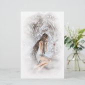 Gothic Angel en her Dove Vignette Briefpapier (Staand voorkant)
