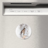 Gothic Angel en her Dove Vignette Magneet (Insitu (Vaatwasser))