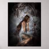 Gothic Angel en her Dove Vignette Poster (Voorkant)