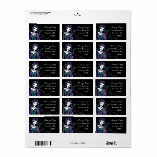 Gothic Angel Labels (Full Sheet)