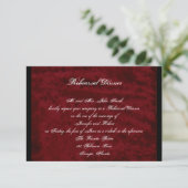 Gothic Angel Red Velvet Wedding Rehearsal Dinner Kaart (Staand voorkant)