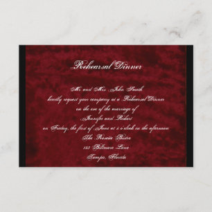 Gothic Angel Red Velvet Wedding Rehearsal Dinner Kaart