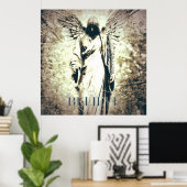 Gothic angel  rustige kunst gelooft poster (Thuiskantoor)