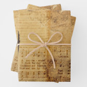 Gothic Angel  Sepia Sheet Music Texture Inpakpapier Vel (In situ)