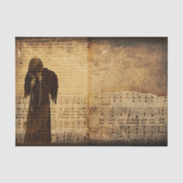 Gothic Angel  Sepia Sheet Music Texture Tissuepapier