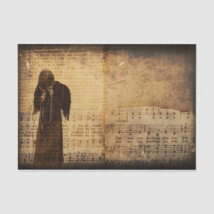 Gothic Angel  Sepia Sheet Music Texture Tissuepapier
