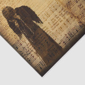 Gothic Angel Sepia Sheet Music Texture Tissuepapier (Detail)