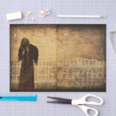 Gothic Angel Sepia Sheet Music Texture Tissuepapier (Craft)
