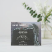 Gothic Angel Tombstone op begraafplaats Halloween  Kaart (Staand voorkant)