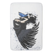 Gothic Angel Wings Black Cat Badmat (Voorkant Verticaal)