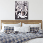 Gothic Angel Zwart Wit Hope wanhoop Canvas Print (Insitu (Slaapkamer))