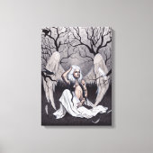 Gothic Angel Zwart Wit Hope wanhoop Canvas Print (Voorkant)
