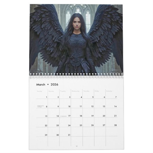 Gothic Angels 2026 Calendar Kalender (Mar 2026)