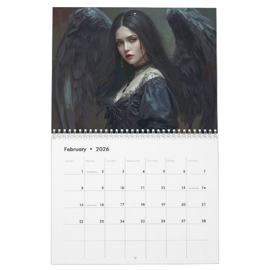 Gothic Angels 2026 Calendar Kalender (Feb 2026)