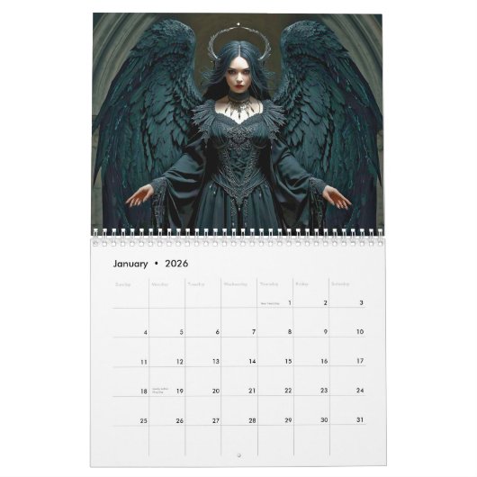 Gothic Angels 2026 Calendar Kalender (Jan 2026)