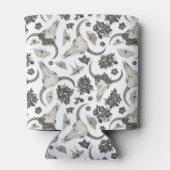Gothic Animal Skull met Flowers Pattern Blikjeskoeler (Achterkant)
