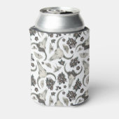 Gothic Animal Skull met Flowers Pattern Blikjeskoeler (Blikje Achterkant)