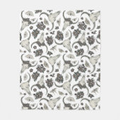 Gothic Animal Skull met Flowers Pattern Fleece Deken (Voorkant)