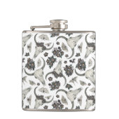 Gothic Animal Skull met Flowers Pattern Heupfles (Voorkant)