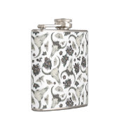 Gothic Animal Skull met Flowers Pattern Heupfles (Rechts)