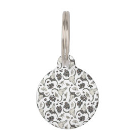 Gothic Animal Skull met Flowers Pattern Huisdierpenning