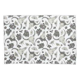 Gothic Animal Skull met Flowers Pattern Kussensloop