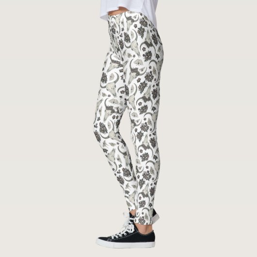 Gothic Animal Skull met Flowers Pattern Leggings (Links)