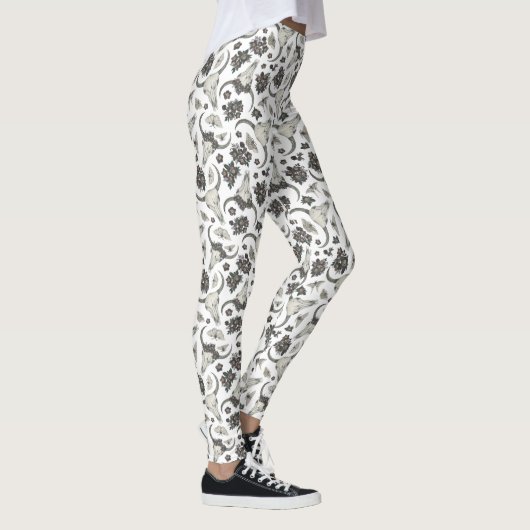 Gothic Animal Skull met Flowers Pattern Leggings (Rechts)