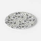 Gothic Animal Skull met Flowers Pattern Papieren Bordje (Gekanteld)