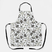 Gothic Animal Skull met Flowers Pattern Schort (Voorkant)