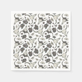 Gothic Animal Skull met Flowers Pattern Servet