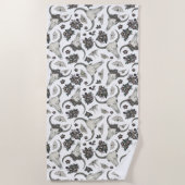 Gothic Animal Skull met Flowers Pattern Strandlaken (Voorkant)