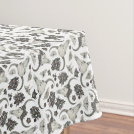 Gothic Animal Skull met Flowers Pattern Tafelkleed