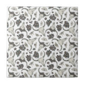 Gothic Animal Skull met Flowers Pattern Tegeltje (Voorkant)