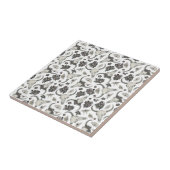 Gothic Animal Skull met Flowers Pattern Tegeltje (Zijkant)