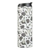 Gothic Animal Skull met Flowers Pattern Thermosbeker (Gedraaid links)