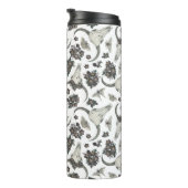 Gothic Animal Skull met Flowers Pattern Thermosbeker (Geroteerd rechts)