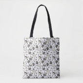 Gothic Animal Skull met Flowers Pattern Tote Bag (Voorkant)