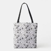Gothic Animal Skull met Flowers Pattern Tote Bag (Achterkant)
