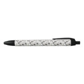 Gothic Animal Skull met Flowers Pattern Zwarte Inkt Pen (Bovenkant)
