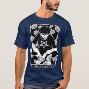 Gothic Anime Boy Gothic Japanse esthetische damp T-shirt