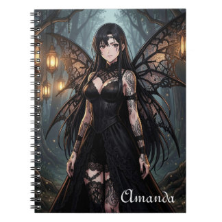 Gothic Anime Fairy Girl in Enchanted Forest Notitieboek