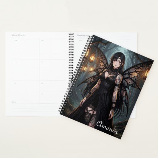Gothic Anime Fairy Girl in Enchanted Forest Planner (Display)