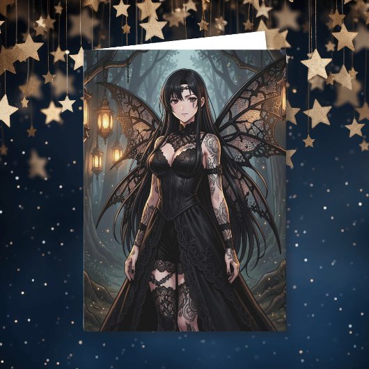 Gothic Anime Feeënie | Blank  Kaart