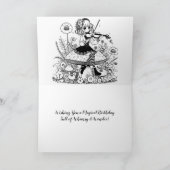 Gothic anime meisje met viool op paddestoel verjaa kaart (Binnen)