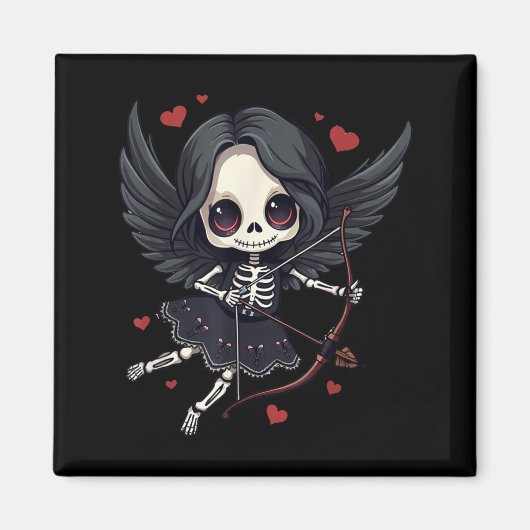 Gothic Anime Skeleton Cud – Dark Valentine Kawaii  Magneet (Voorkant)