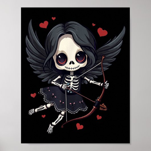 Gothic Anime Skeleton Cud – Dark Valentine Kawaii  Poster (Voorkant)